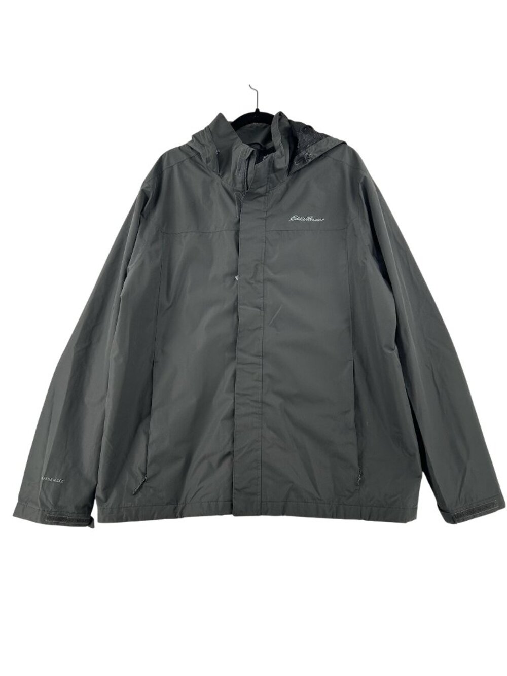 Eddie Bauer Jacket Mens XL Gray WeatherEdge Hooded Rain Coat Outdoor Waterproof